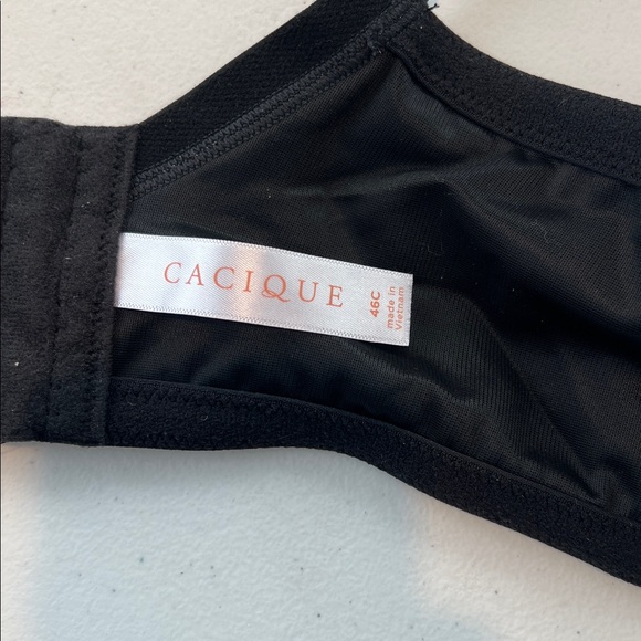 Cacique Simply Wire Free Plunge Black Bra 46C - Picture 3 of 8